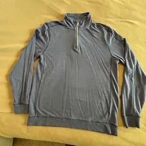 Navy blue men’s Flag & Anthem pullover zip sweatshirt super soft size medium